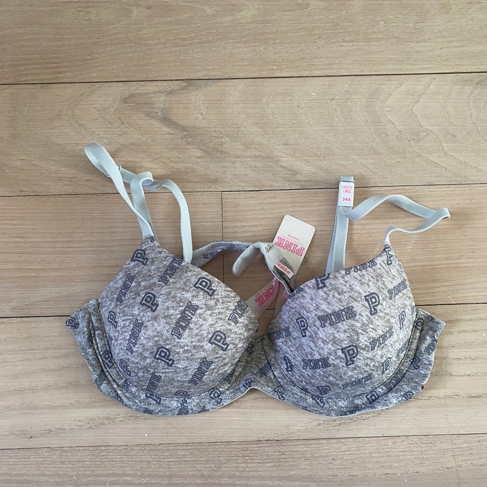 PINK VS Gray Logo Bra